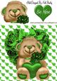 Little Brown Bear on Green Rose Heart 8x8