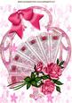 Pink Roses on a Lace Fan A4