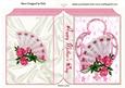 Pink Roses on Lace Fan for Mothers Day Folded Book