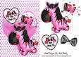 Wild About You! Cute Little Pink Zebra on a Heart