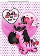Wild About You! Cute Little Pink Zebra on Heart A4