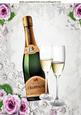 Champagne and Glasses in Rose Frame A4
