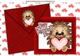 Cute Little Hedgehog with Heart on Envelope & Card A4