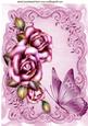 Pink Roses with Butterfly A4