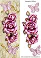 Pink Roses with Pink Butterflies Tall Dl