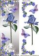 Single Blue Rose with Butterflies Tall Dl