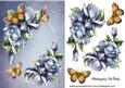 Blue Roses with Pretty Gold Butterflies