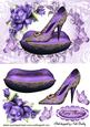 Purple Princess Shoe Encrusted with Gold and Roses