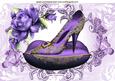 Purple Princess Shoe Encrusted with Gold and Roses A4