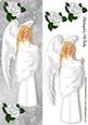 Pretty Angel in White with White Roses Tall Dl