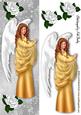 Pretty Angel in Gold with White Roses Tall Dl