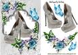 Silver Sparkle Shoes with Flowers and Butterflies