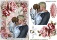 Frame of Pink Roses with Kissing Wedding Couple