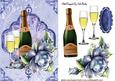 Blue Rose with Champagne and Glasses