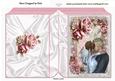 Pink Roses with Kissing Wedding Couple Folded Book