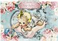 Sweet Baby Girl in Vintage Rose Frame A4