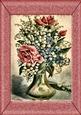 Vintage Flowers in a Vase in a Frame A4