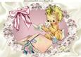 Naughty Baby Girl Ripping Pages from a Book A4