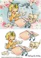 Naughty Baby Girl, with Playful Kitty in Rose Frame