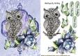 Diamond Owl with Blue Roses