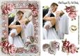 Wedding Couple in Rose Frame with Rings