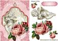 Cherub with Violin and Vintage Pink Roses
