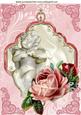 Cherub with Violin and Vintage Pink Roses A4