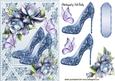 Blue Lace Shoes with Blue Roses and Butterflies