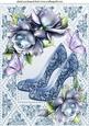 Blue Lace Shoes with Blue Roses and Butterflies A4