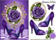 Purple Sparkle Shoes with Purple Roses