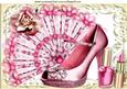 Pink Fan with Pretty Shoe and Lippy A4
