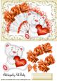 Orange Roses with Lace Fan and Love Bear