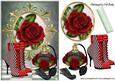 Red Rose with Perfume and Boots