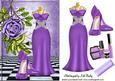 Purple Evening Gown with Shoes and Rose