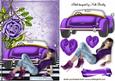 I Just Love My Purple Sports Car with Roses & Hearts