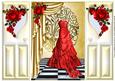 Red Gown with Gold Drapes Gatefold