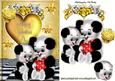 Valentine Panda Bears with Gold Heart and Roses