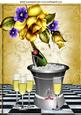 Yellow Roses with Ice Bucket Champagne A4