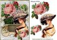 Vintage Lady with Roses in the Garden