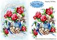 Kitties Playing in Box of Roses