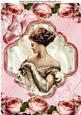 Elegant Lady in Ball Gown with Roses A4