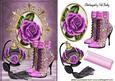 Pink Rose with Perfume and Pink Boots