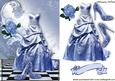 Blue Gown with Blue Rose, and Lace Shoes
