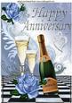 Champagne for an Anniversary with Blue Roses A4