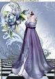 Lilac Vintage Gown with Blue Roses A4