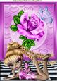 Cute Little Faerie with Pink Rose A4