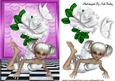 Faerie in White with White Rose
