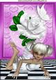 Faerie in White with White Rose A4