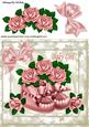 Baby Girl Bootees with Pink Roses in Floral Frame 8x8