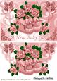 Baby Girl Bootees and Roses on Scalloped Envelope